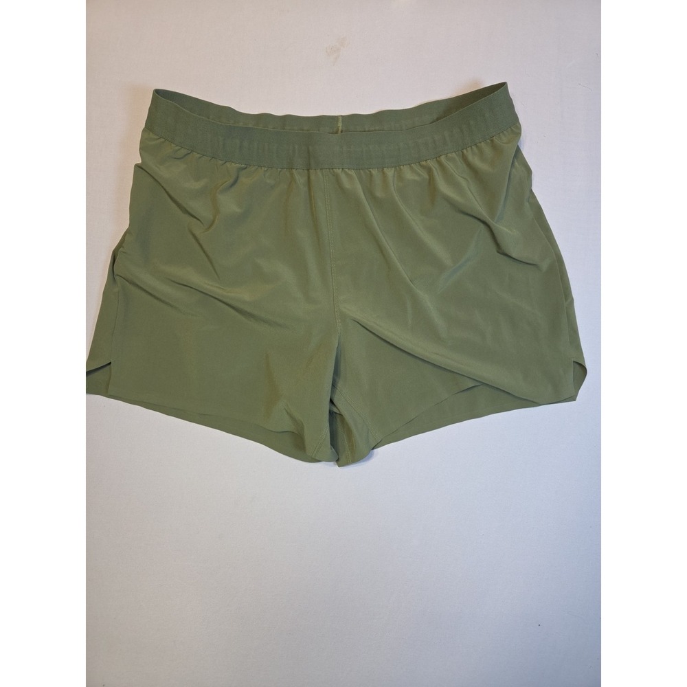 All In Motion Athletic Shorts Womens XL Green Lined Running Gym Stretch Zip Pock